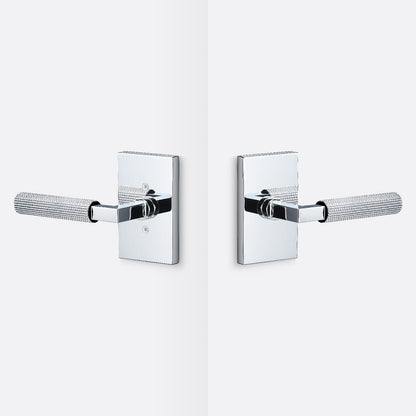 Sure-Loc LV101-GRIP-SKN Straight Knurled Grip Passage Door Lever with Levanto Rosette.