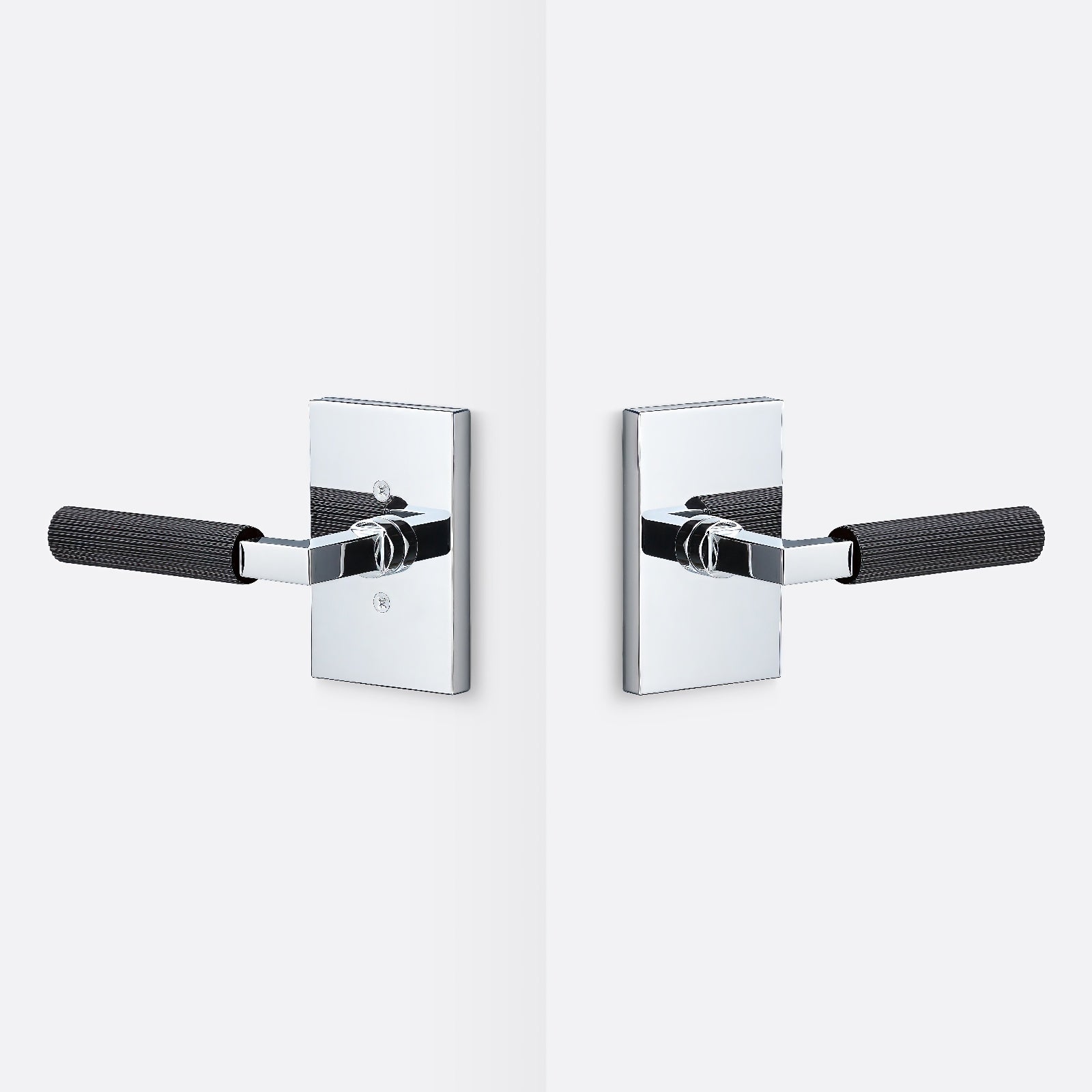 Sure-Loc LV101-GRIP-SKN Straight Knurled Grip Passage Door Lever with Levanto Rosette.