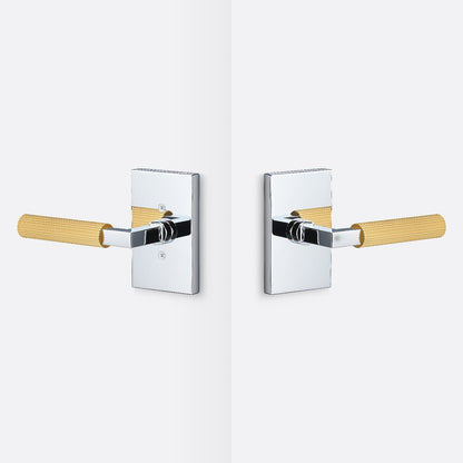 Sure-Loc LV101-GRIP-SKN Straight Knurled Grip Passage Door Lever with Levanto Rosette.