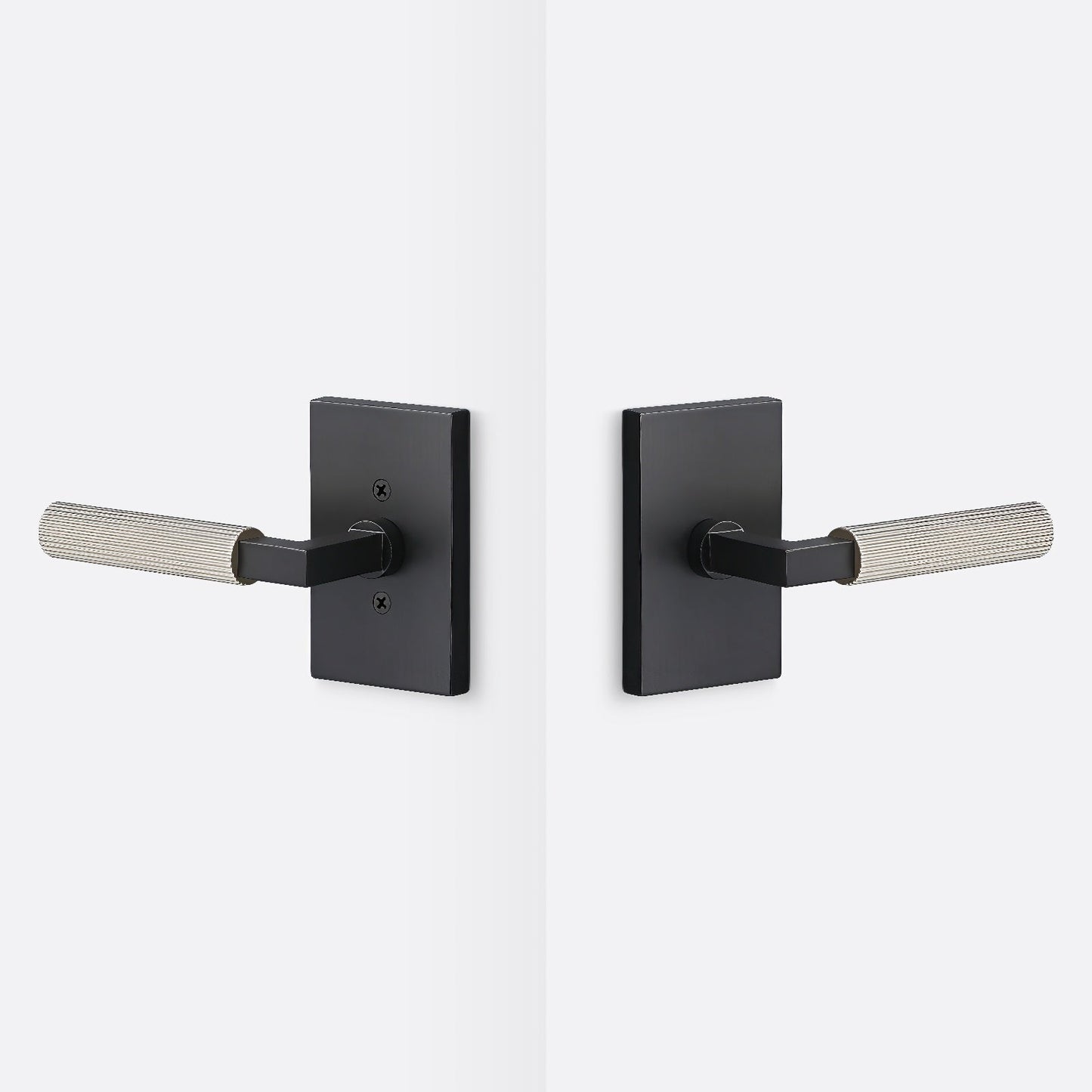 Sure-Loc LV101-GRIP-SKN Straight Knurled Grip Passage Door Lever with Levanto Rosette.
