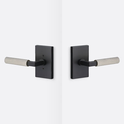 Sure-Loc LV101-GRIP-SKN Straight Knurled Grip Passage Door Lever with Levanto Rosette.