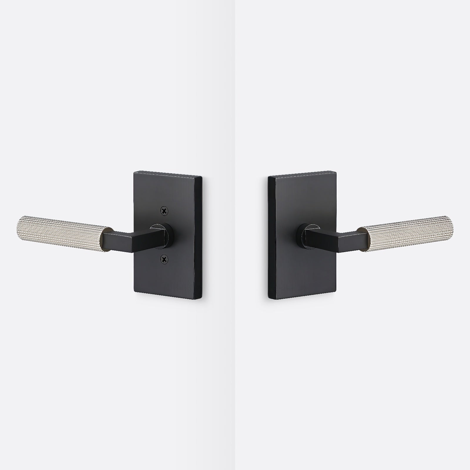 Sure-Loc LV101-GRIP-SKN Straight Knurled Grip Passage Door Lever with Levanto Rosette
