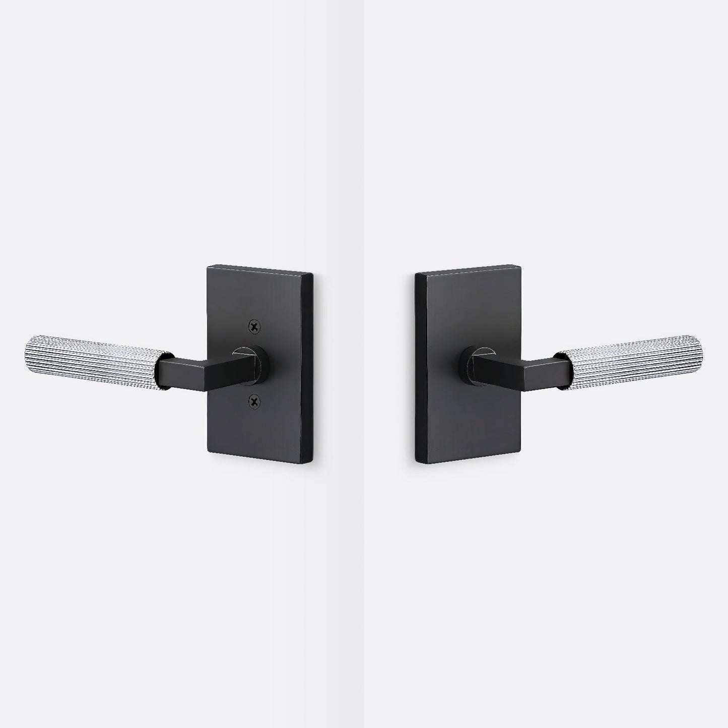 Sure-Loc LV101-GRIP-SKN Straight Knurled Grip Passage Door Lever with Levanto Rosette.