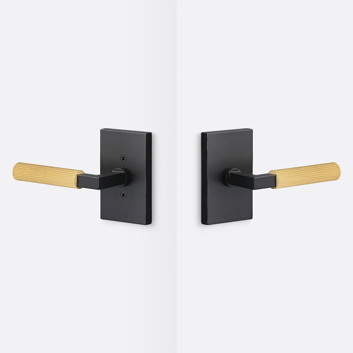 Sure-Loc LV101-GRIP-SKN Straight Knurled Grip Passage Door Lever with Levanto Rosette.