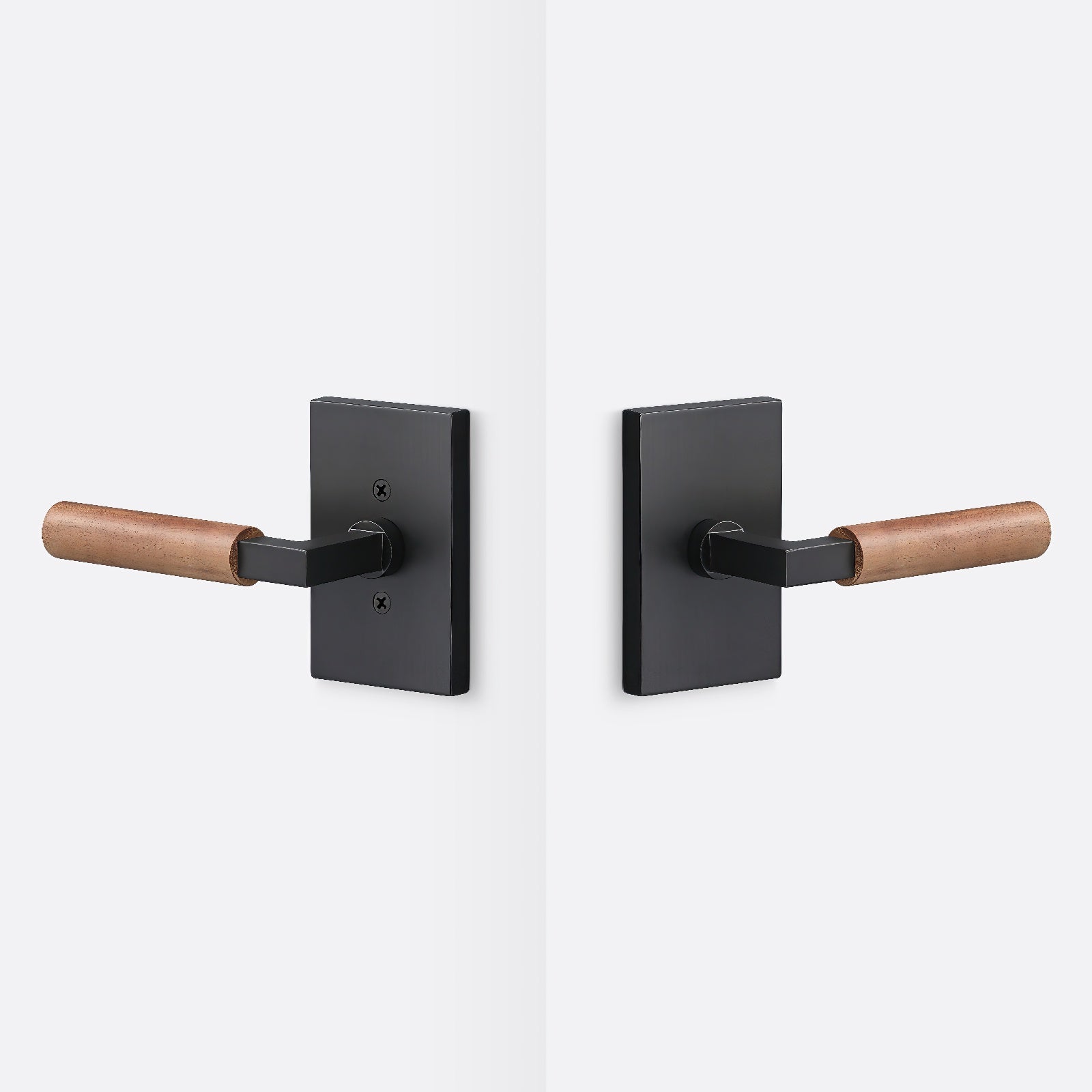 Sure-Loc LV101-GRIP-WN Walnut Grip Passage Door Lever with Levanto Rosette.