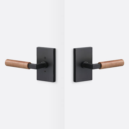 Sure-Loc LV101-GRIP-WN Walnut Grip Passage Door Lever with Levanto Rosette.