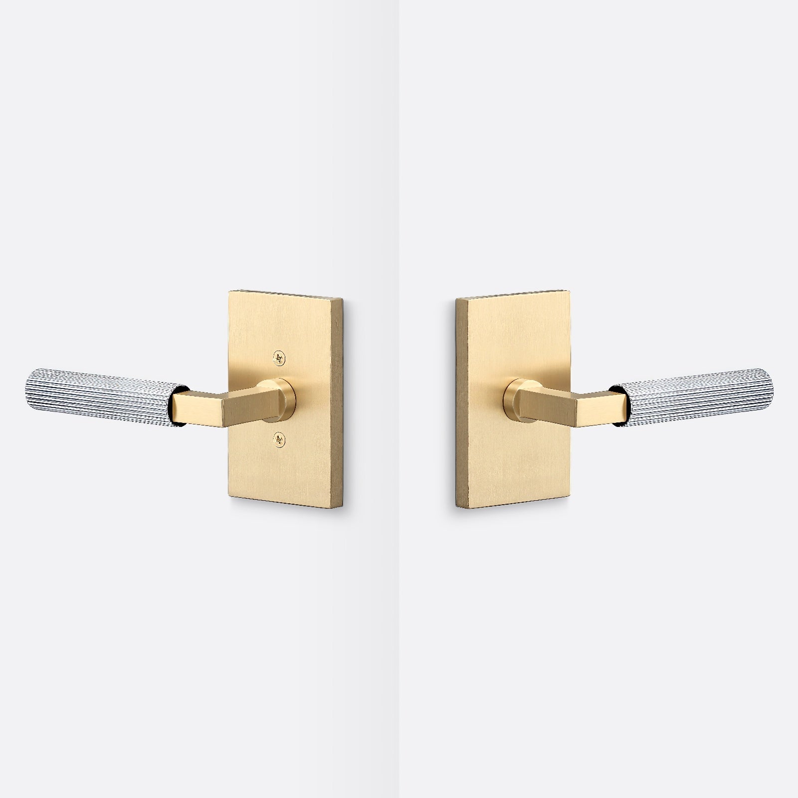 Sure-Loc LV101-GRIP-SKN Straight Knurled Grip Passage Door Lever with Levanto Rosette.