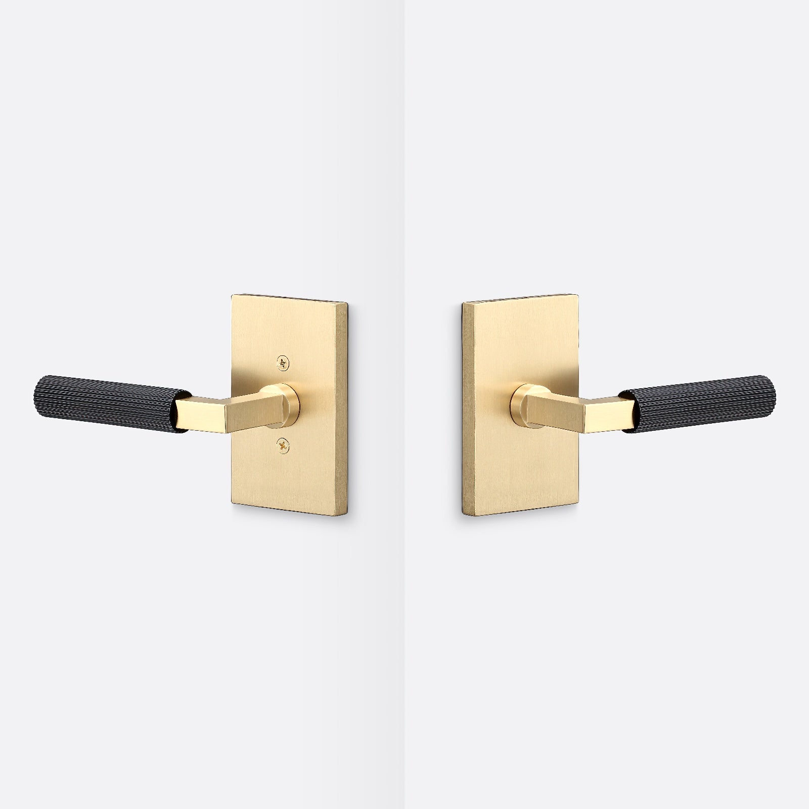 Sure-Loc LV101-GRIP-SKN Straight Knurled Grip Passage Door Lever with Levanto Rosette.