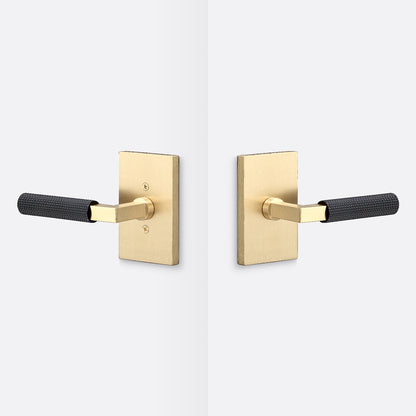 Sure-Loc LV101-GRIP-SKN Straight Knurled Grip Passage Door Lever with Levanto Rosette.
