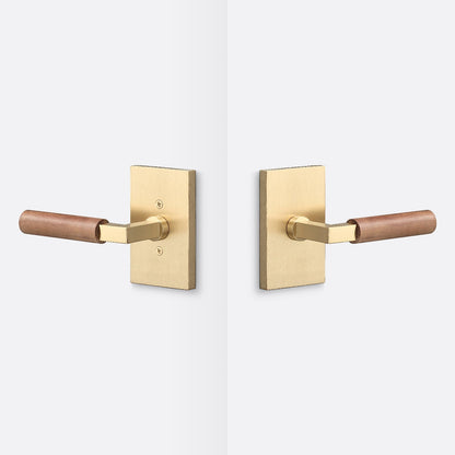 Sure-Loc LV101-GRIP-WN Walnut Grip Passage Door Lever with Levanto Rosette