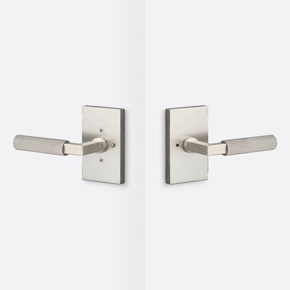 Sure-Loc LV102-GRIP-SKN Straight Knurled Grip Privacy Door Lever with Levanto Rosette.