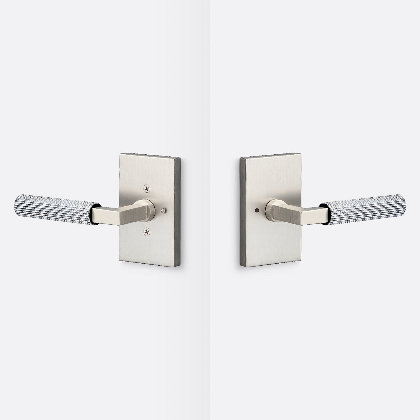 Sure-Loc LV102-GRIP-SKN Straight Knurled Grip Privacy Door Lever with Levanto Rosette.
