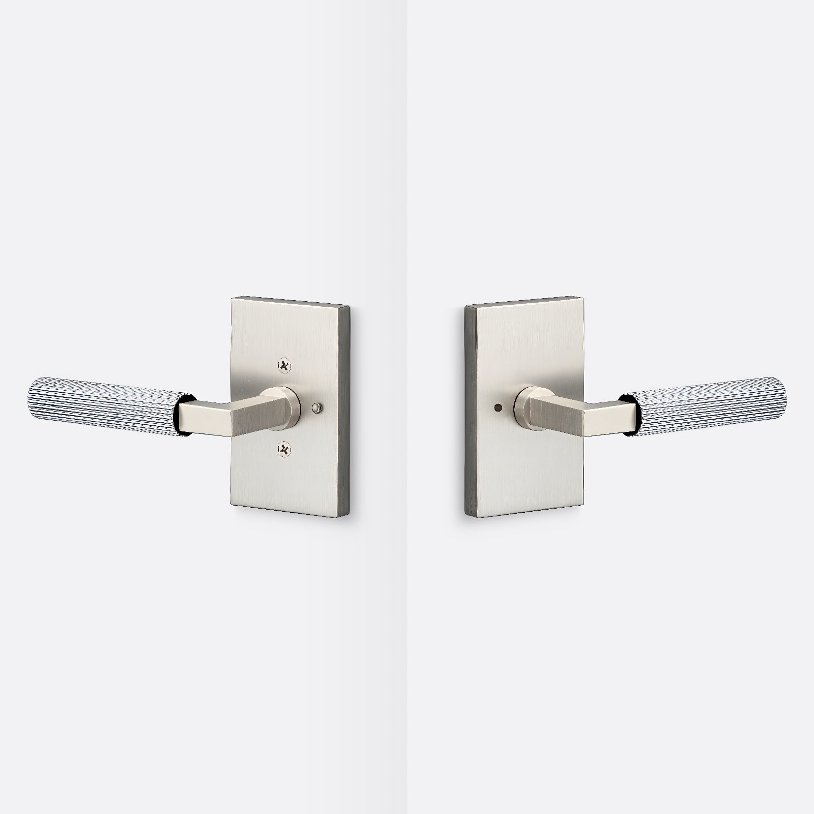 Sure-Loc LV102-GRIP-SKN Straight Knurled Grip Privacy Door Lever with Levanto Rosette.