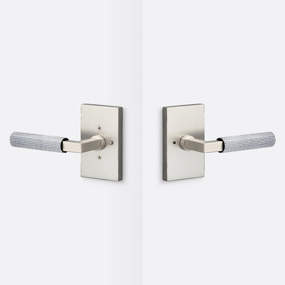 Sure-Loc LV102-GRIP-SKN Straight Knurled Grip Privacy Door Lever with Levanto Rosette.