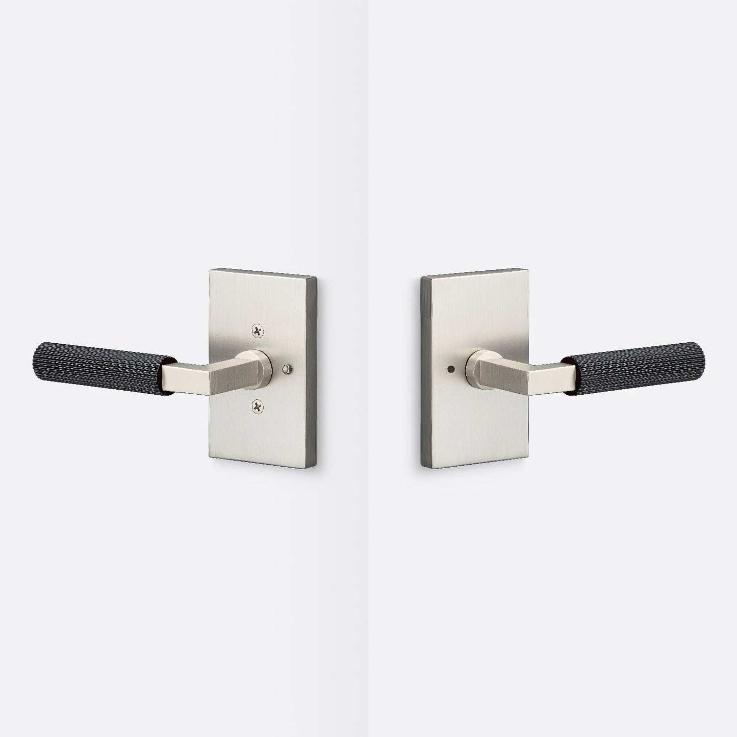 Sure-Loc LV102-GRIP-SKN Straight Knurled Grip Privacy Door Lever with Levanto Rosette