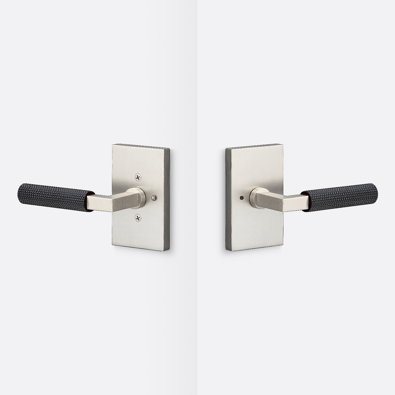 Sure-Loc LV102-GRIP-SKN Straight Knurled Grip Privacy Door Lever with Levanto Rosette