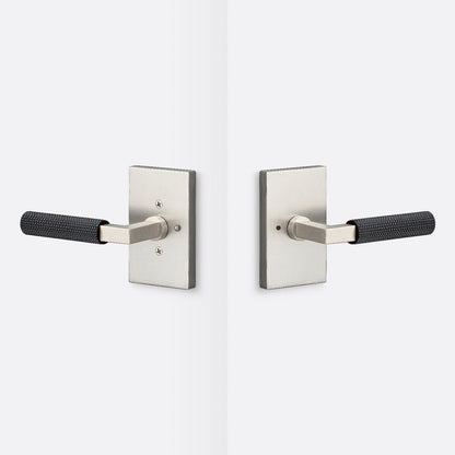Sure-Loc LV102-GRIP-SKN Straight Knurled Grip Privacy Door Lever with Levanto Rosette