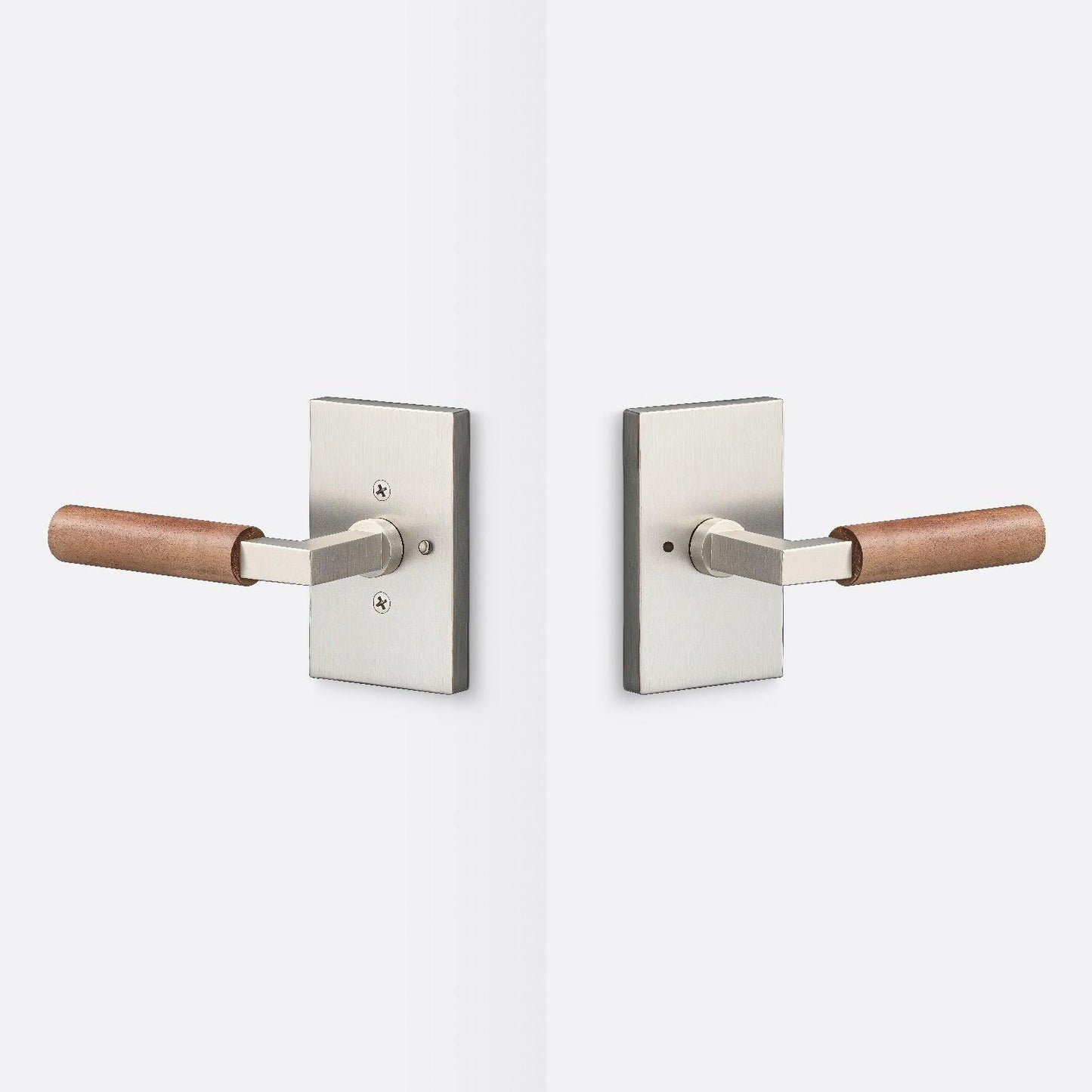 Sure-Loc LV102-GRIP-WN Walnut Grip Privacy Door Lever with Levanto Rosette.
