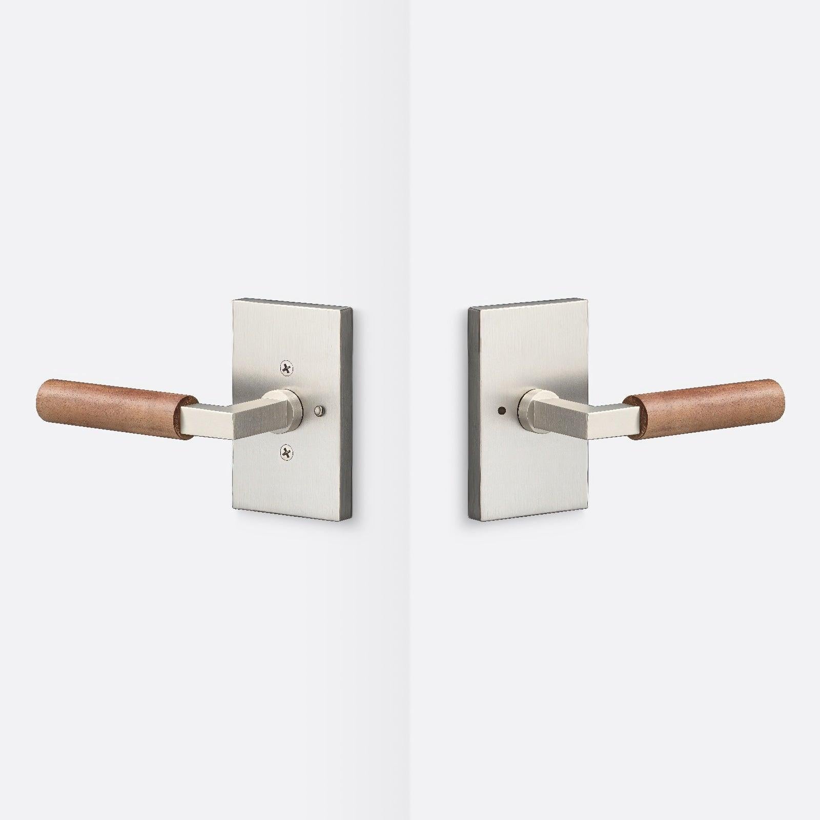 Sure-Loc LV102-GRIP-WN Walnut Grip Privacy Door Lever with Levanto Rosette.