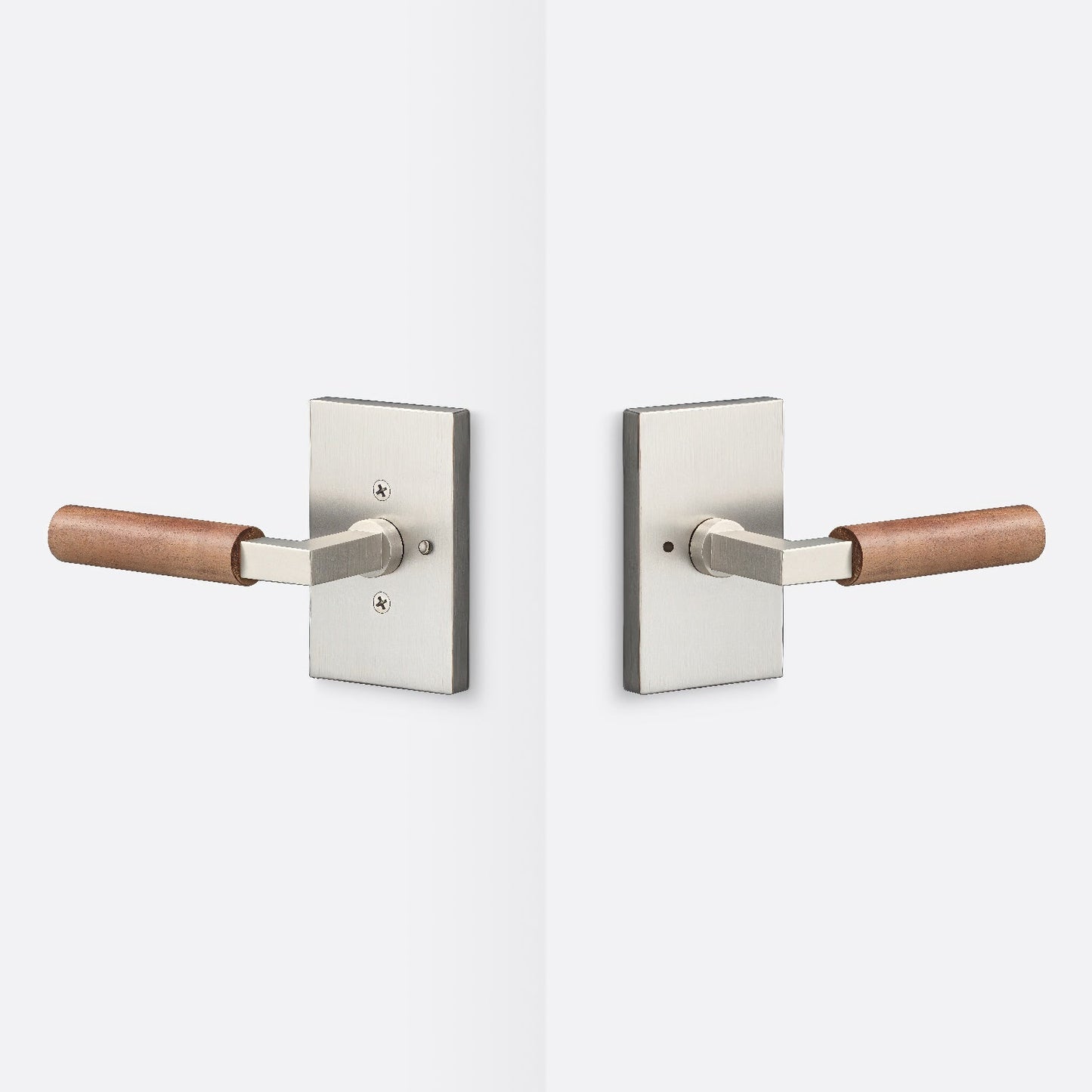 Sure-Loc LV102-GRIP-WN Walnut Grip Privacy Door Lever with Levanto Rosette