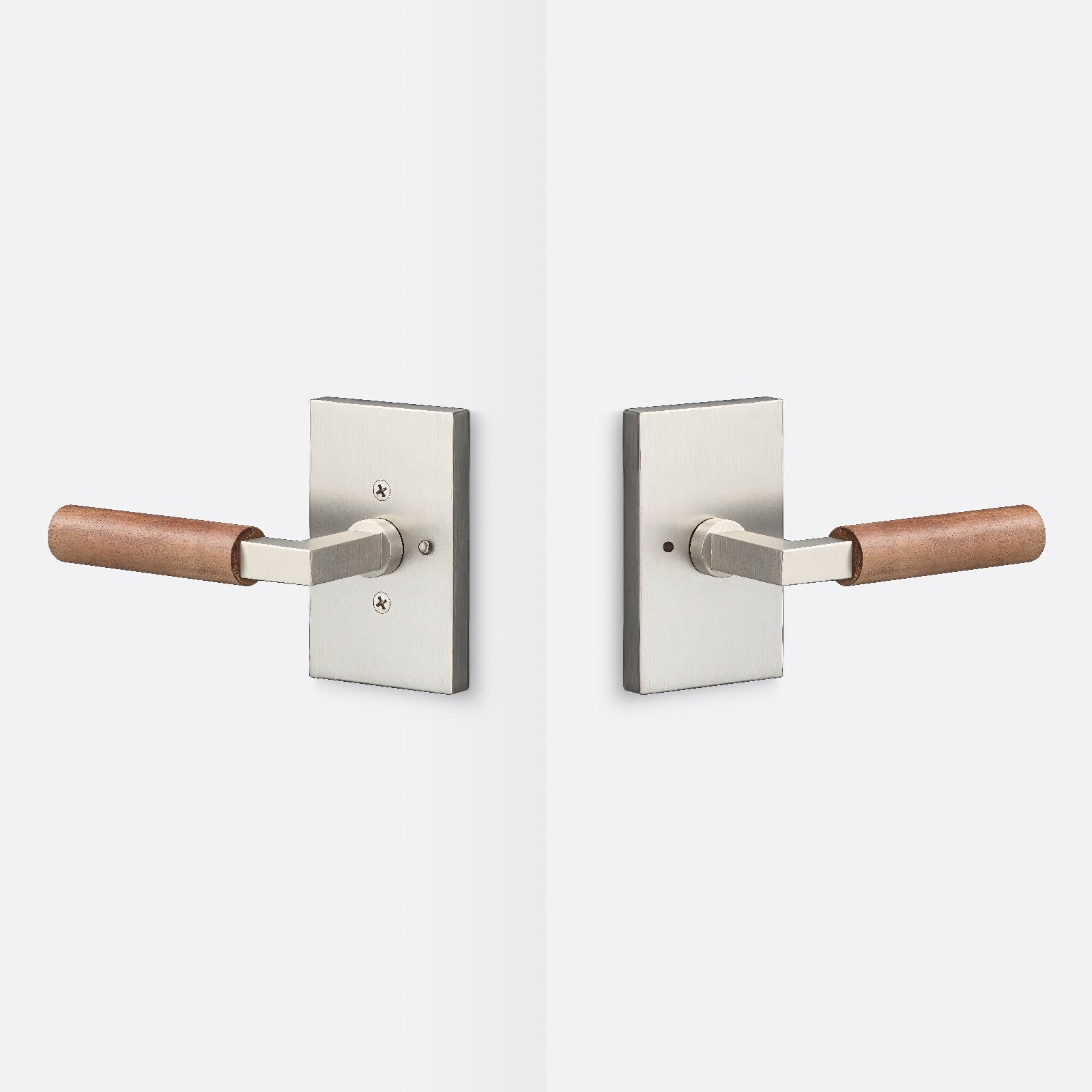 Sure-Loc LV102-GRIP-WN Walnut Grip Privacy Door Lever with Levanto Rosette
