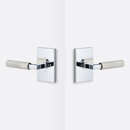 Sure-Loc LV102-GRIP-KN Knurled Grip Privacy Door Lever with Levanto Rosette