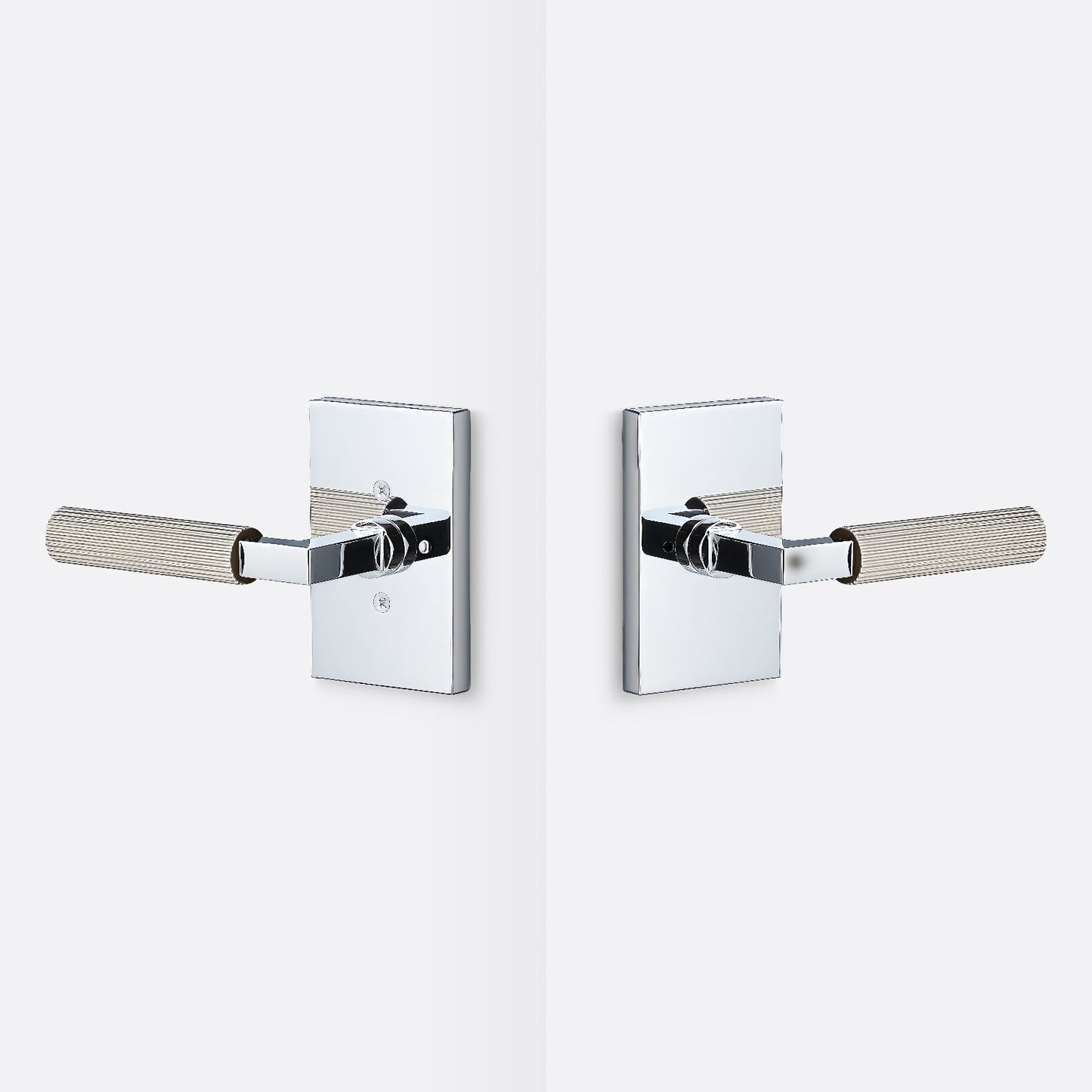 Sure-Loc LV102-GRIP-SKN Straight Knurled Grip Privacy Door Lever with Levanto Rosette.
