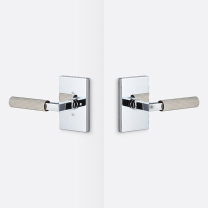 Sure-Loc LV102-GRIP-SKN Straight Knurled Grip Privacy Door Lever with Levanto Rosette.