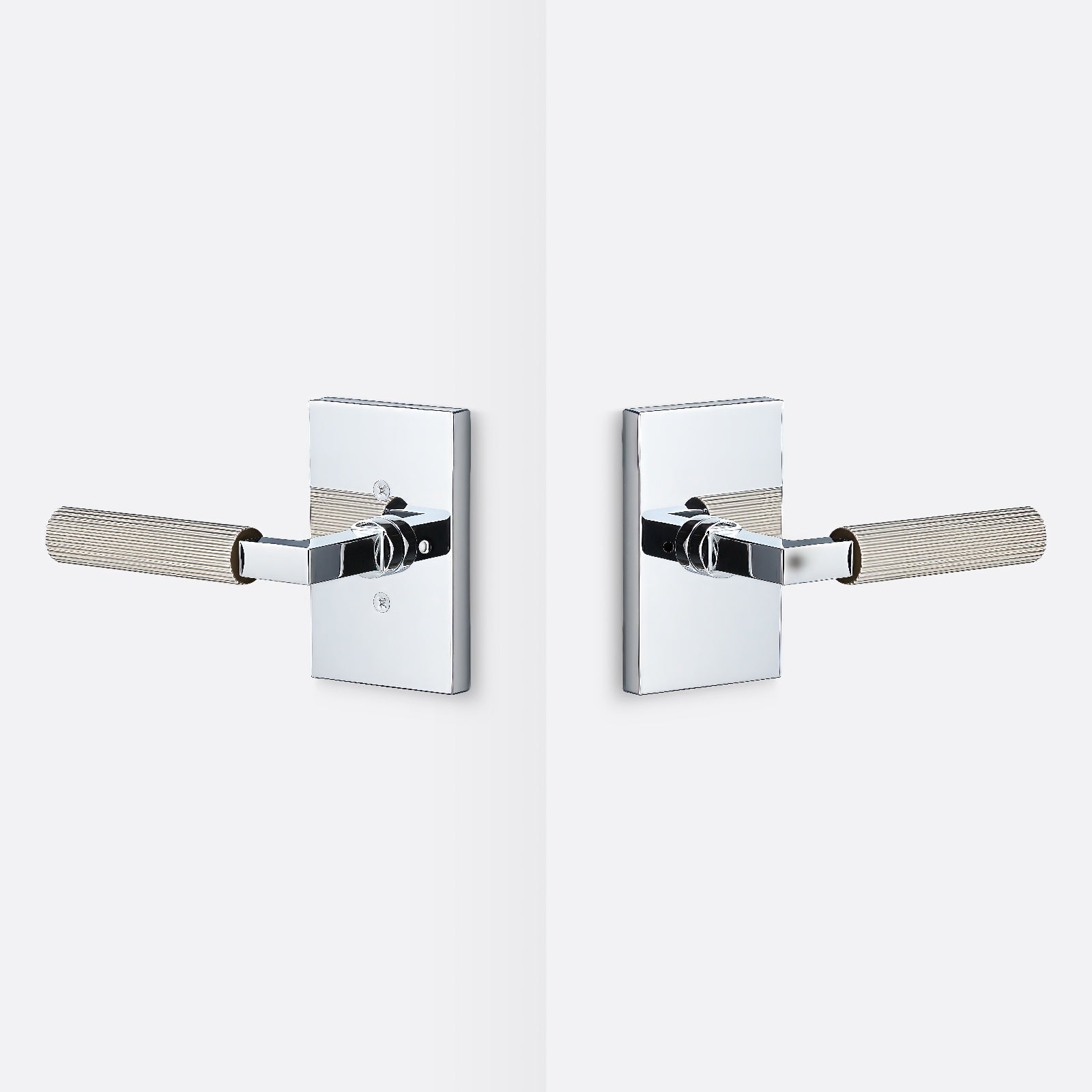 Sure-Loc LV102-GRIP-SKN Straight Knurled Grip Privacy Door Lever with Levanto Rosette