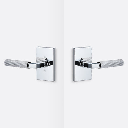 Sure-Loc LV102-GRIP-SKN Straight Knurled Grip Privacy Door Lever with Levanto Rosette.