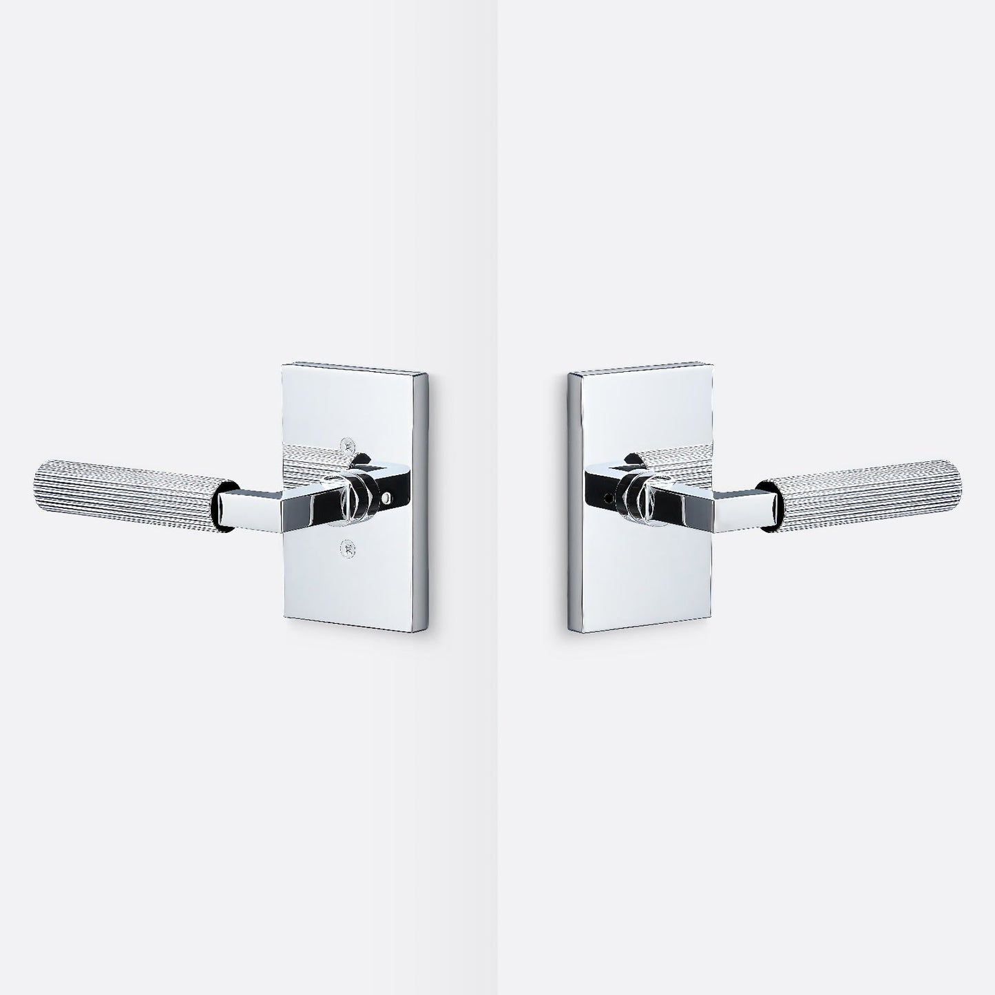 Sure-Loc LV102-GRIP-SKN Straight Knurled Grip Privacy Door Lever with Levanto Rosette