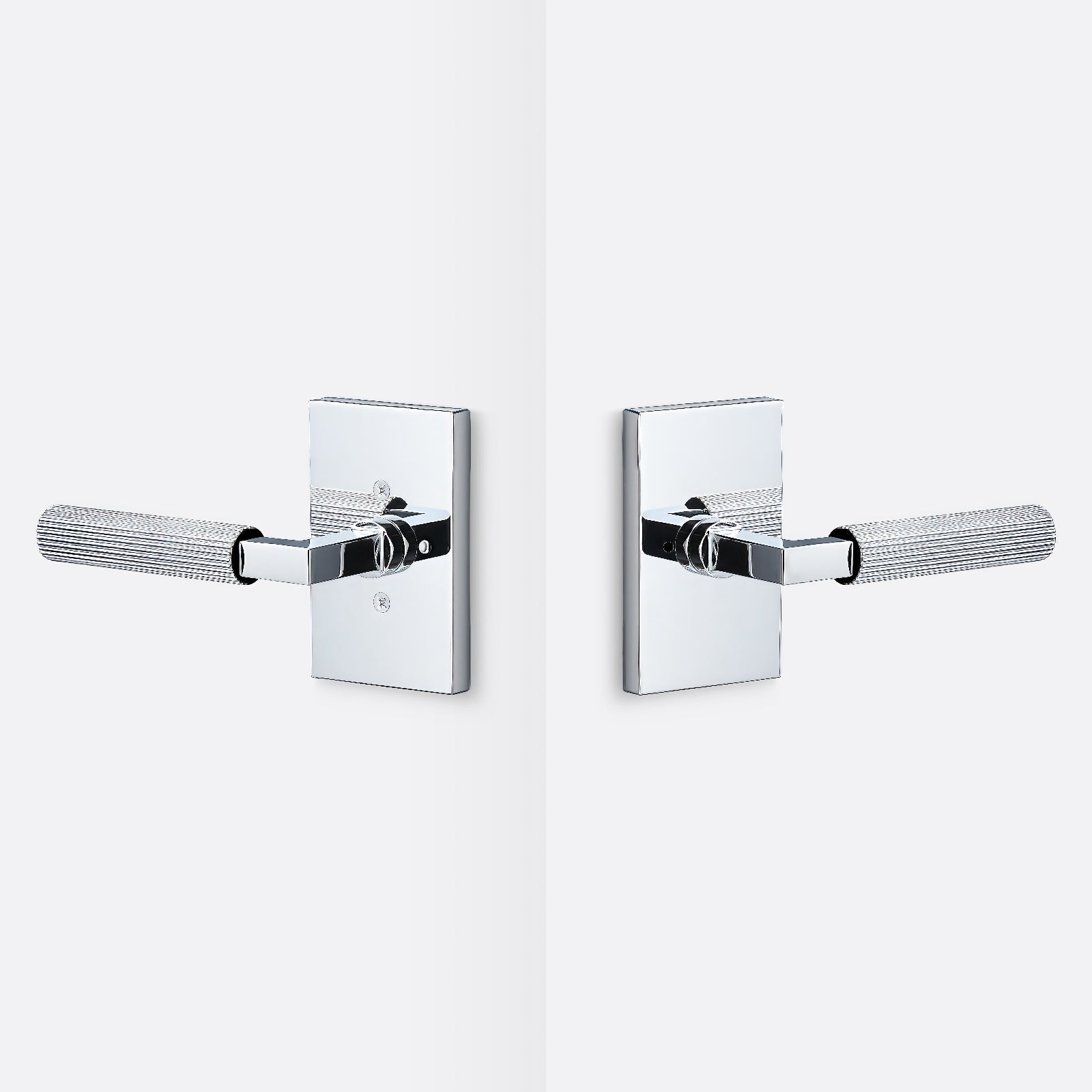 Sure-Loc LV102-GRIP-SKN Straight Knurled Grip Privacy Door Lever with Levanto Rosette