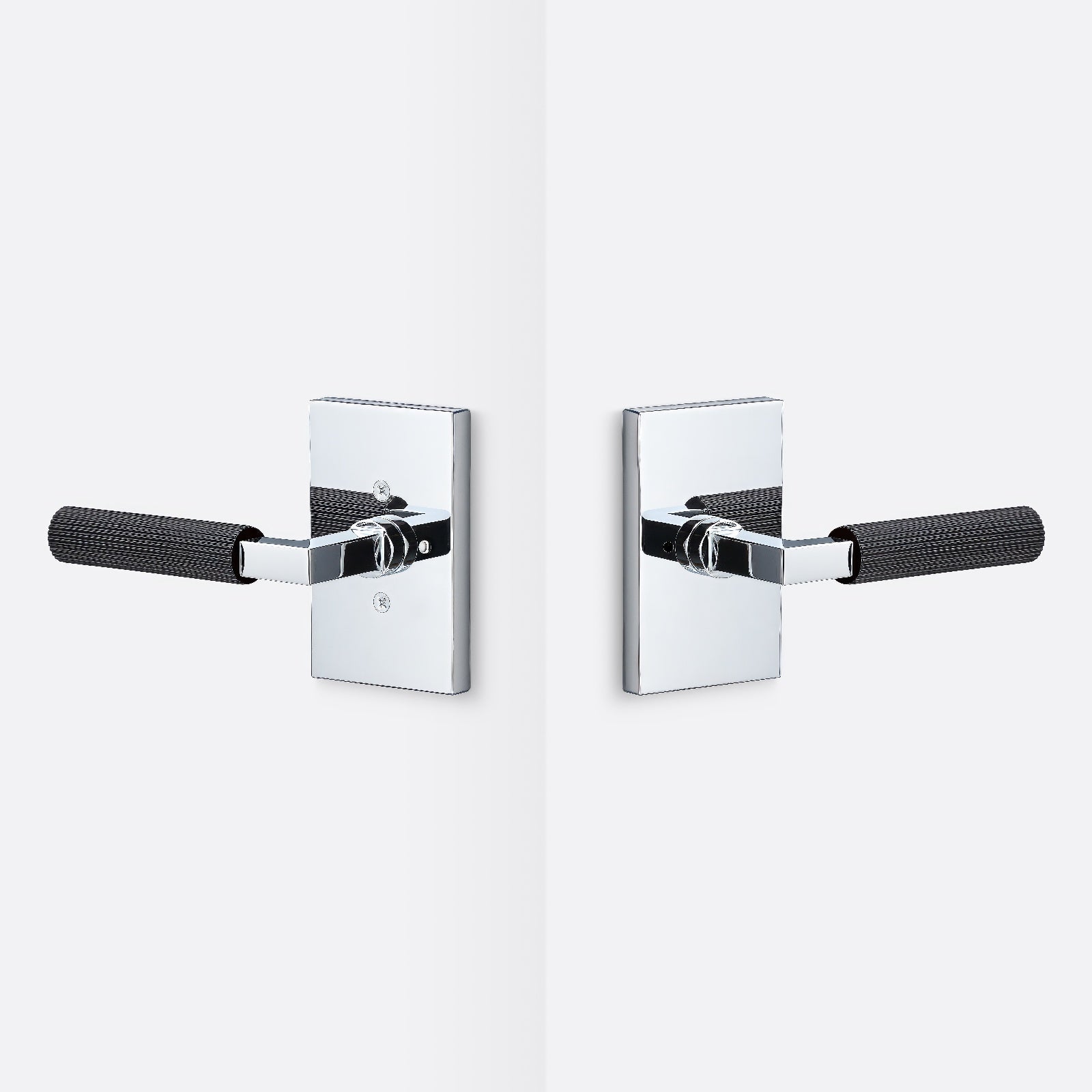 Sure-Loc LV102-GRIP-SKN Straight Knurled Grip Privacy Door Lever with Levanto Rosette.