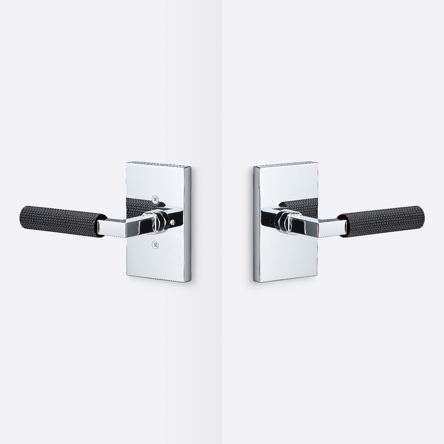 Sure-Loc LV102-GRIP-SKN Straight Knurled Grip Privacy Door Lever with Levanto Rosette