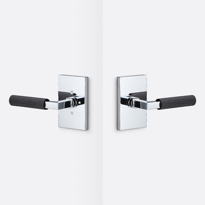 Sure-Loc LV102-GRIP-SKN Straight Knurled Grip Privacy Door Lever with Levanto Rosette