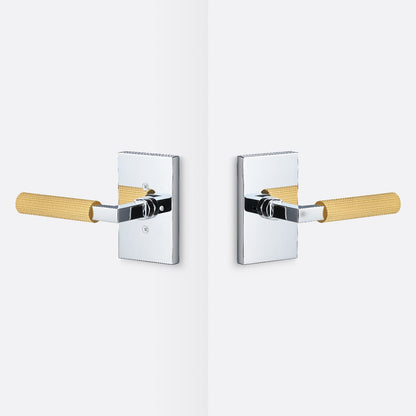 Sure-Loc LV102-GRIP-SKN Straight Knurled Grip Privacy Door Lever with Levanto Rosette.