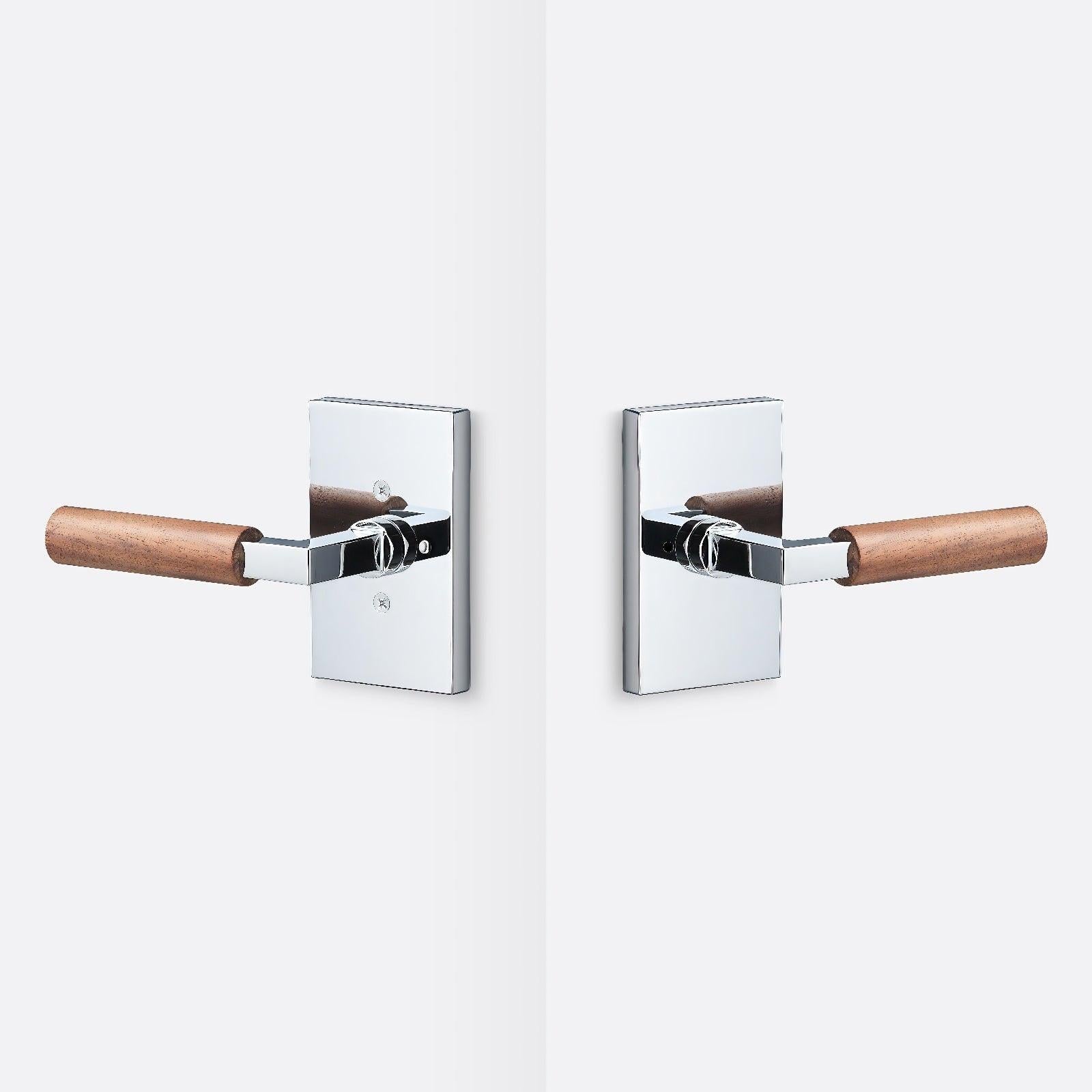 Sure-Loc LV102-GRIP-WN Walnut Grip Privacy Door Lever with Levanto Rosette.