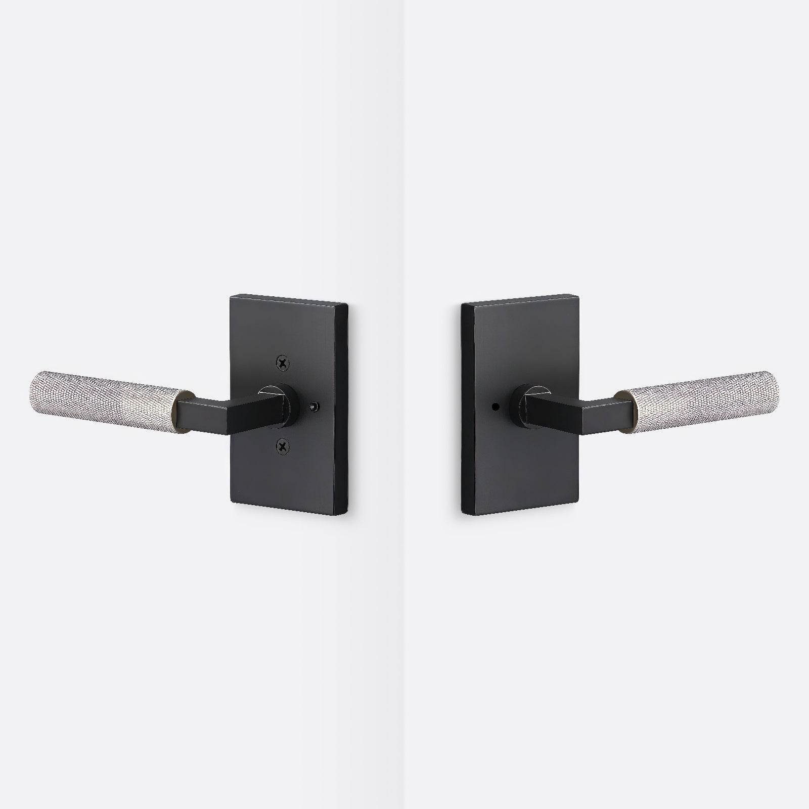Sure-Loc LV102-GRIP-KN Knurled Grip Privacy Door Lever with Levanto Rosette