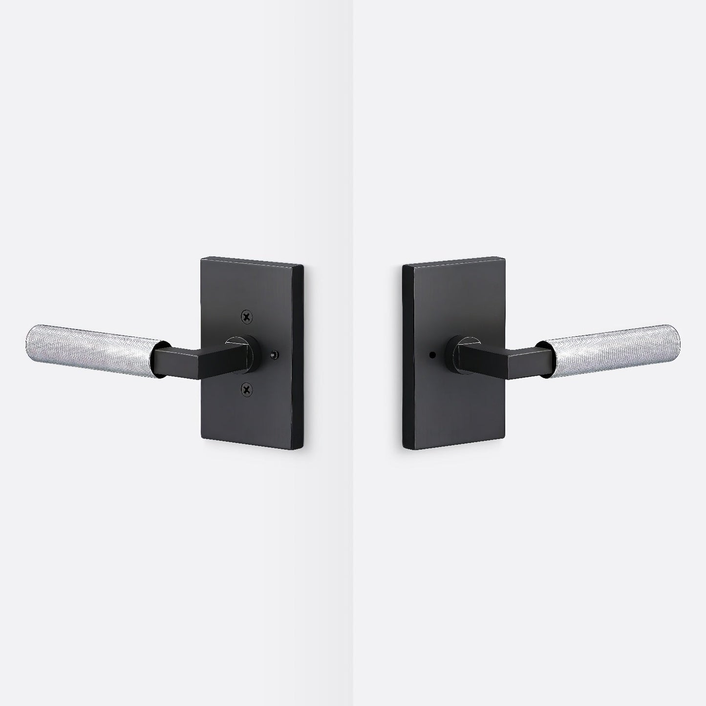Sure-Loc LV102-GRIP-KN Knurled Grip Privacy Door Lever with Levanto Rosette.