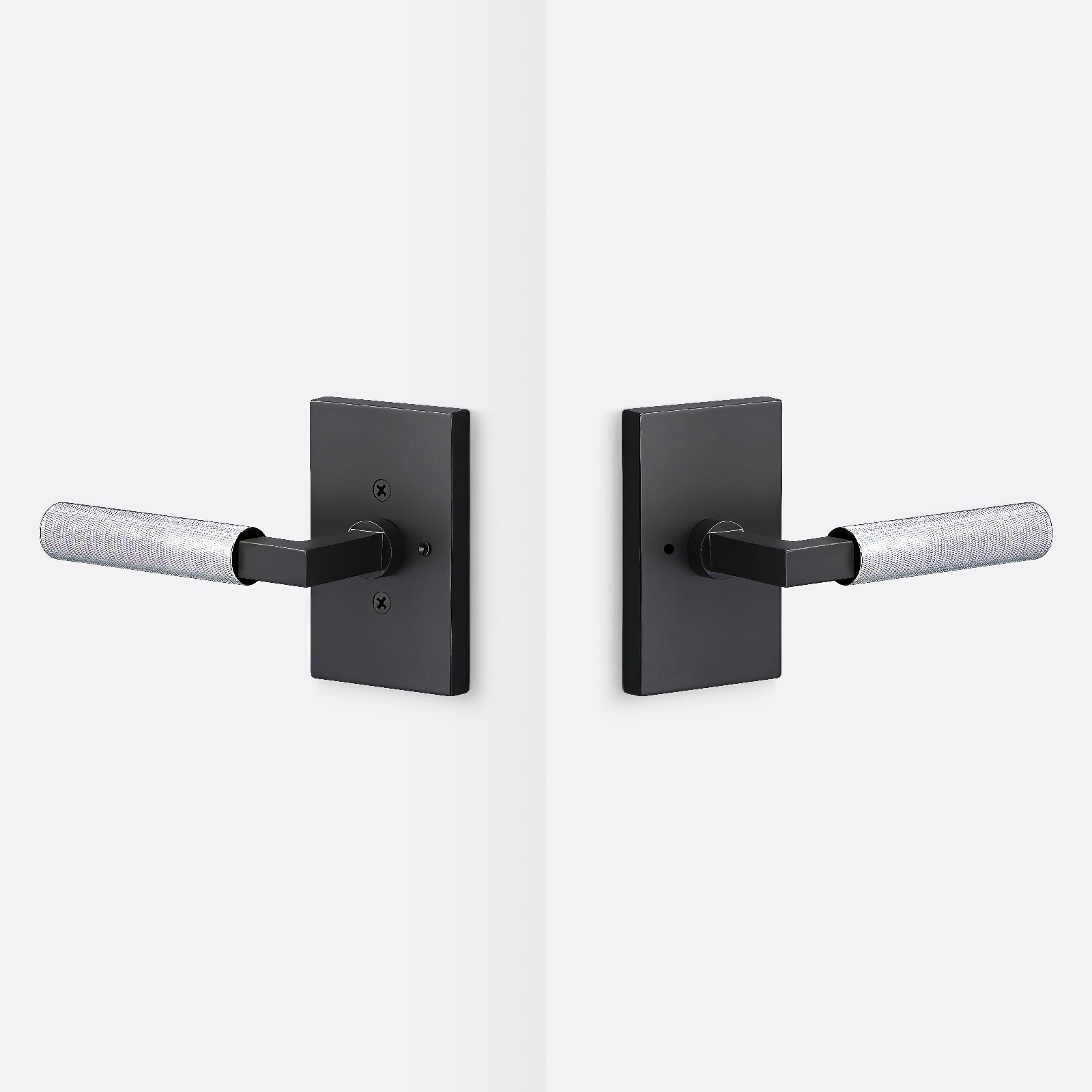 Sure-Loc LV102-GRIP-KN Knurled Grip Privacy Door Lever with Levanto Rosette.