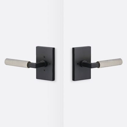 Sure-Loc LV102-GRIP-SKN Straight Knurled Grip Privacy Door Lever with Levanto Rosette.