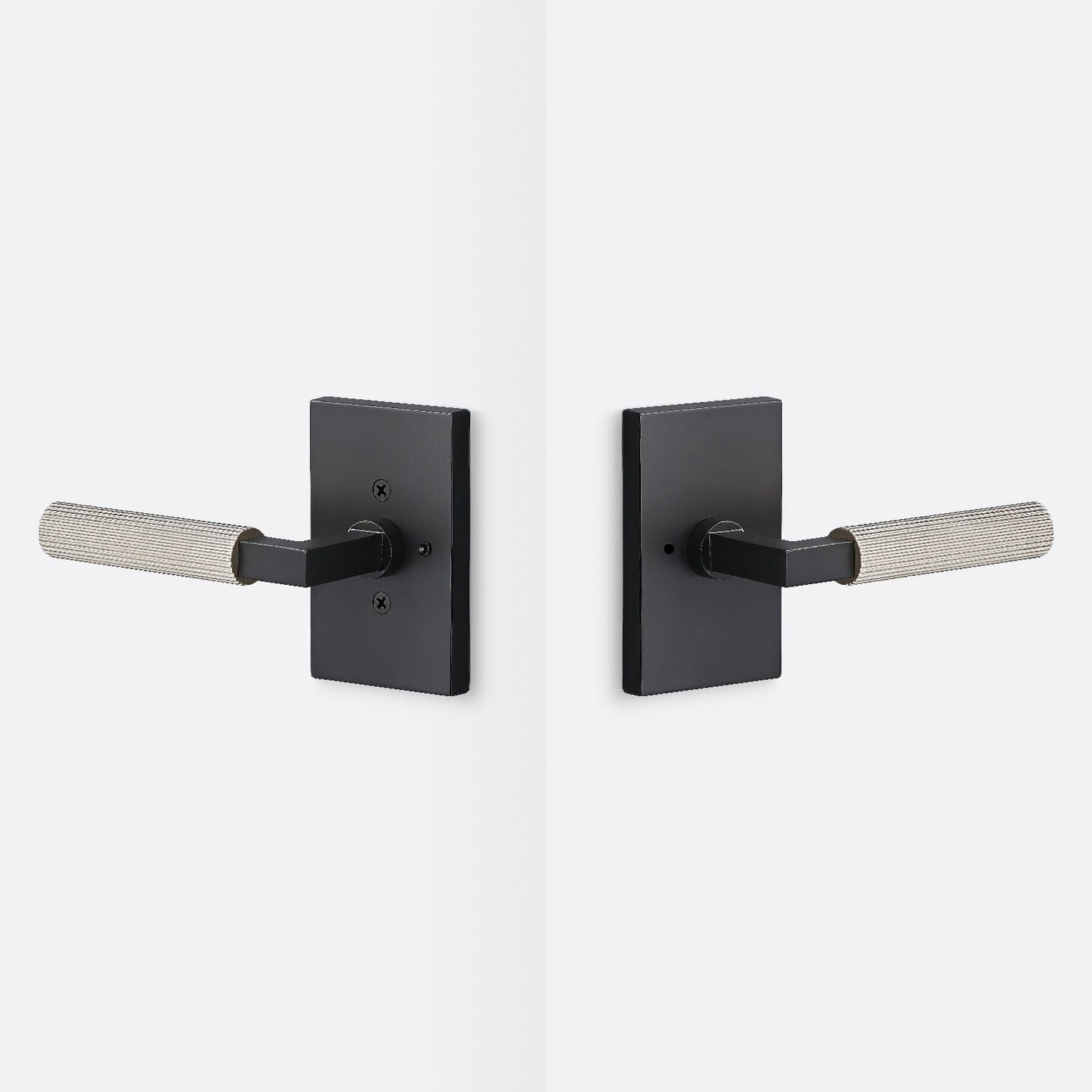 Sure-Loc LV102-GRIP-SKN Straight Knurled Grip Privacy Door Lever with Levanto Rosette