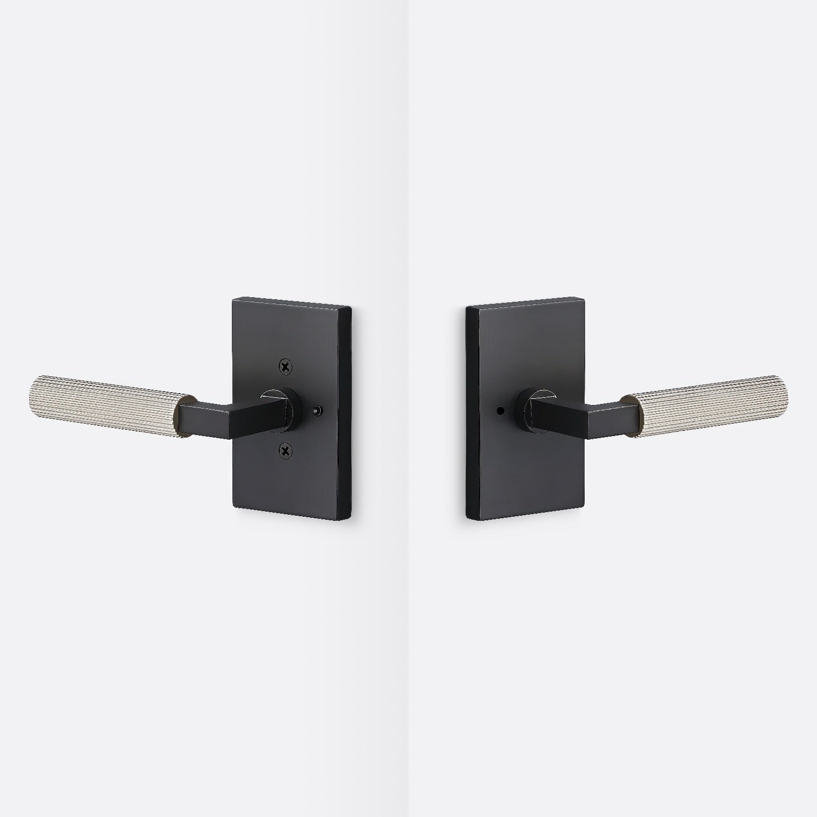 Sure-Loc LV102-GRIP-SKN Straight Knurled Grip Privacy Door Lever with Levanto Rosette