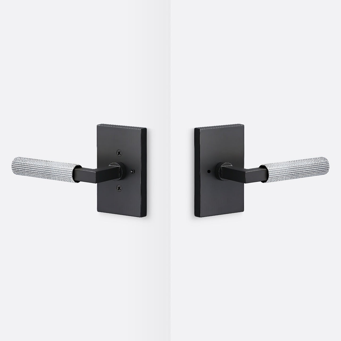Sure-Loc LV102-GRIP-SKN Straight Knurled Grip Privacy Door Lever with Levanto Rosette