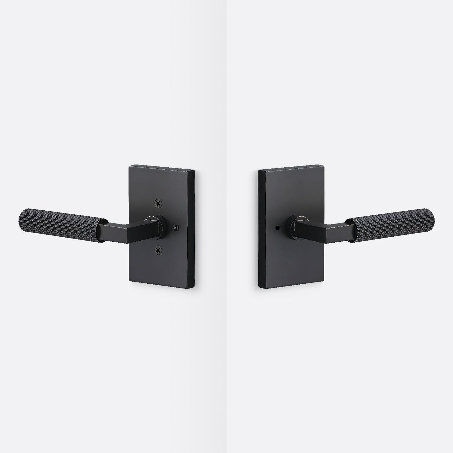 Sure-Loc LV102-GRIP-SKN Straight Knurled Grip Privacy Door Lever with Levanto Rosette
