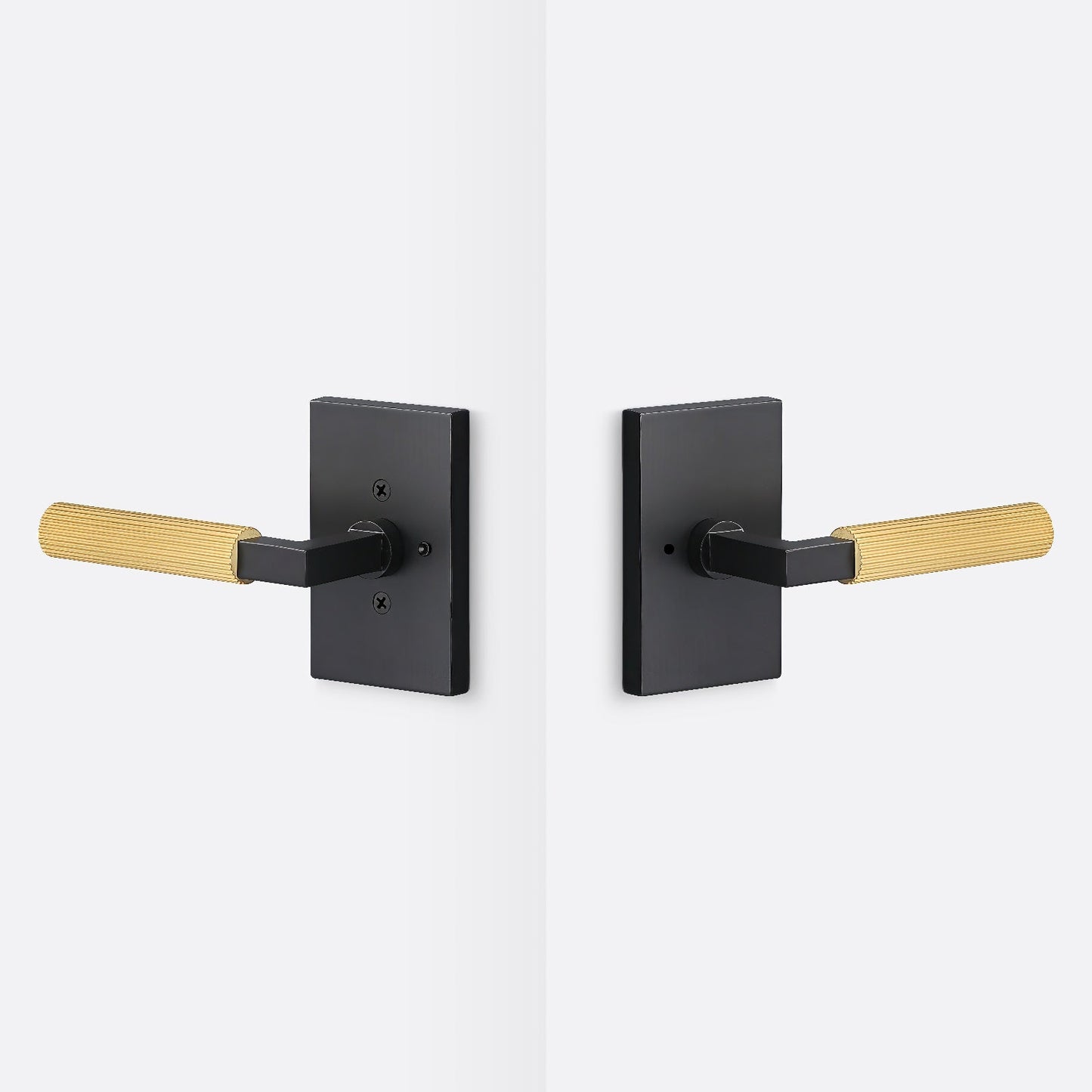 Sure-Loc LV102-GRIP-SKN Straight Knurled Grip Privacy Door Lever with Levanto Rosette.