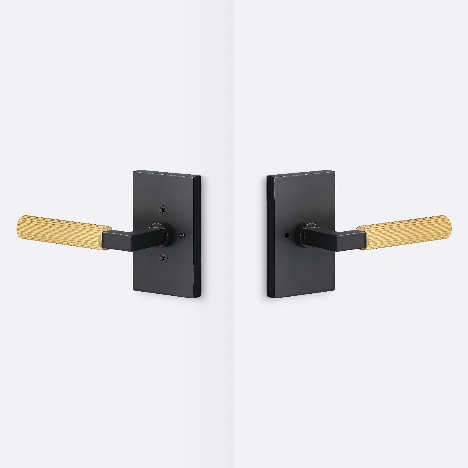 Sure-Loc LV102-GRIP-SKN Straight Knurled Grip Privacy Door Lever with Levanto Rosette