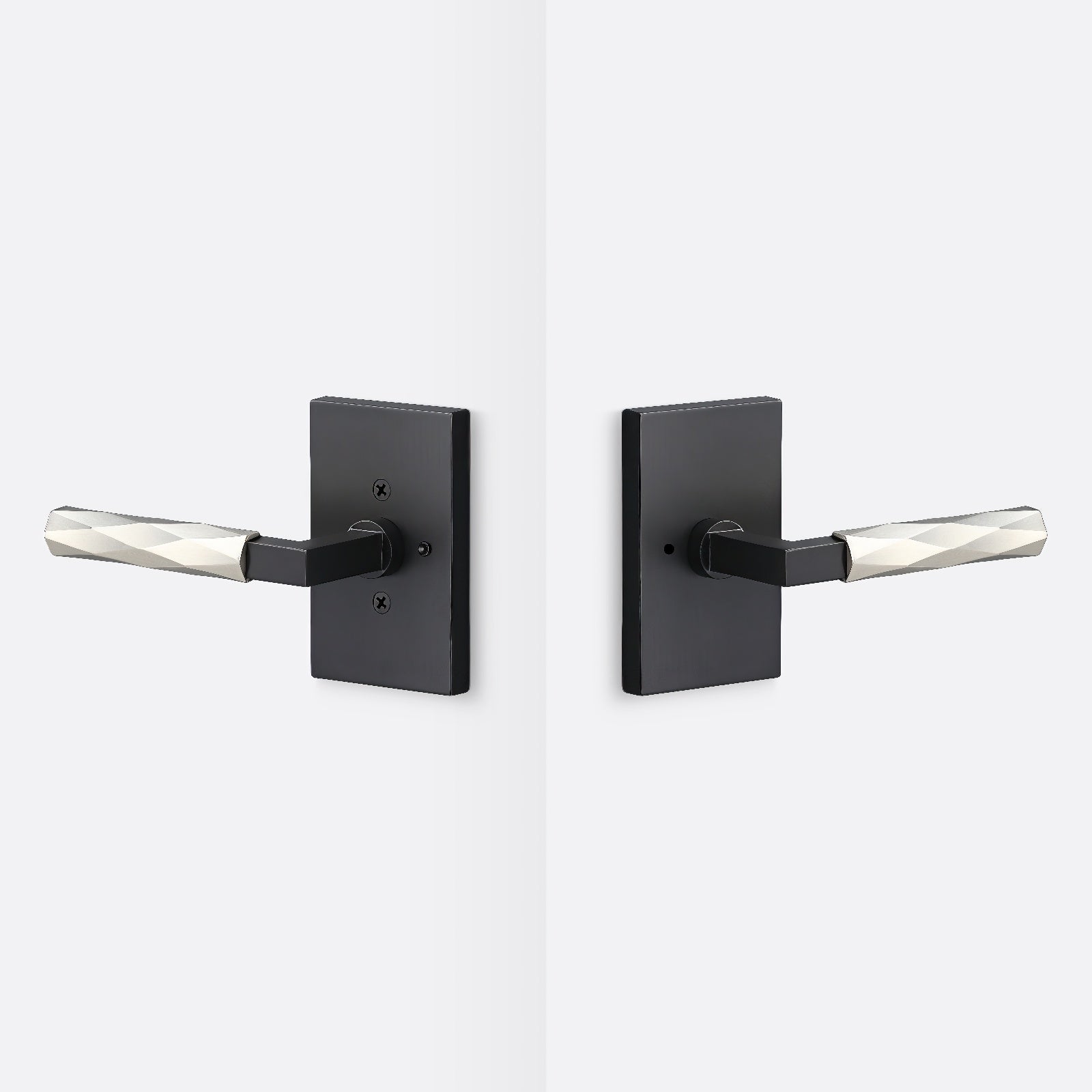 Sure-Loc LV102-GRIP-VT Vertex Grip Privacy Door Lever with Levanto Rosette.