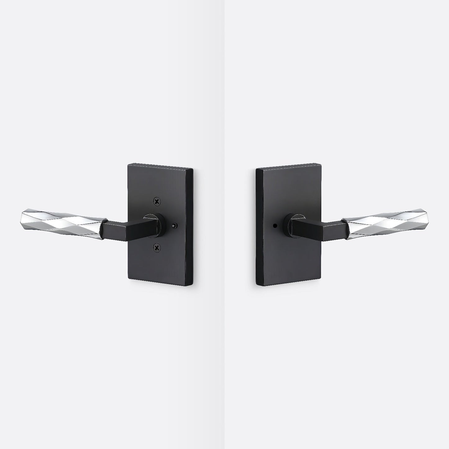 Sure-Loc LV102-GRIP-VT Vertex Grip Privacy Door Lever with Levanto Rosette.
