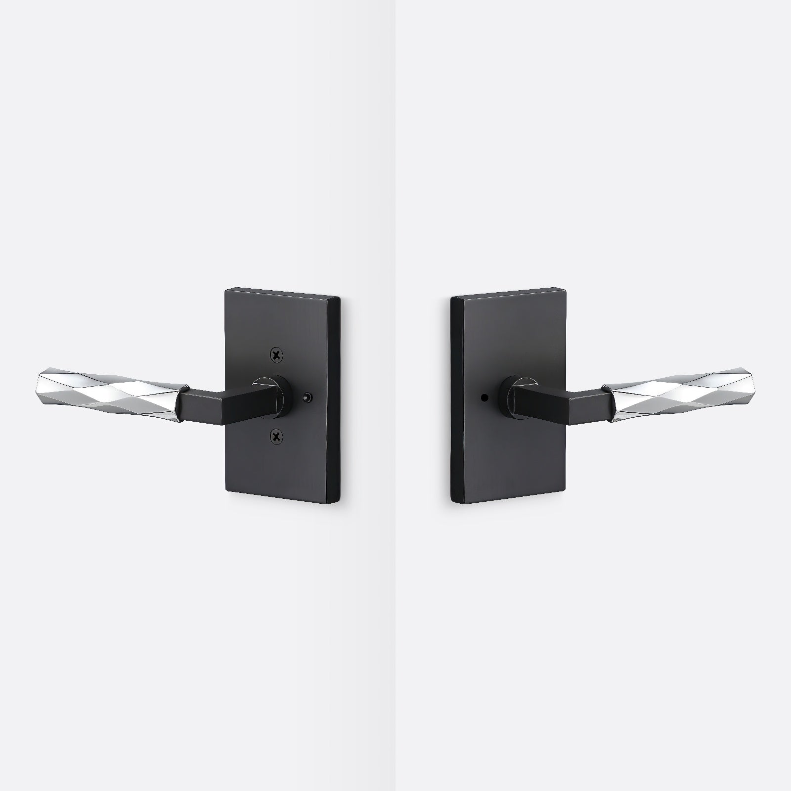 Sure-Loc LV102-GRIP-VT Vertex Grip Privacy Door Lever with Levanto Rosette.